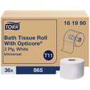 Tork Universal Opticore Toilet Paper Rolls, 2-Ply, White, 36 Rolls (161990)