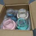 4 Pack Overnight Oats Containers with Lids and Spoons, 20 oz (16+4) Overnight Oats Jars, Glass Mason Jars with Dry and Wet Separation for Oatmeal Salad Yogurt, Dual-Layer Yogurt Containers with Lids