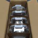 KOMUEE 30 oz 5 Pack Glass Meal Prep Containers 2 Compartments, Glass Food Storage Containers with Lids, Airtight Lunch Box, Microwave, Oven and Freezer Safe, White