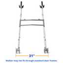 Medline Upright Walker with 5 Dual Wheels, Forearm Walker with Armrests, Height Adjustable, 300lb Weight Capacity, Height Adjustable 46-53", 31" Wide