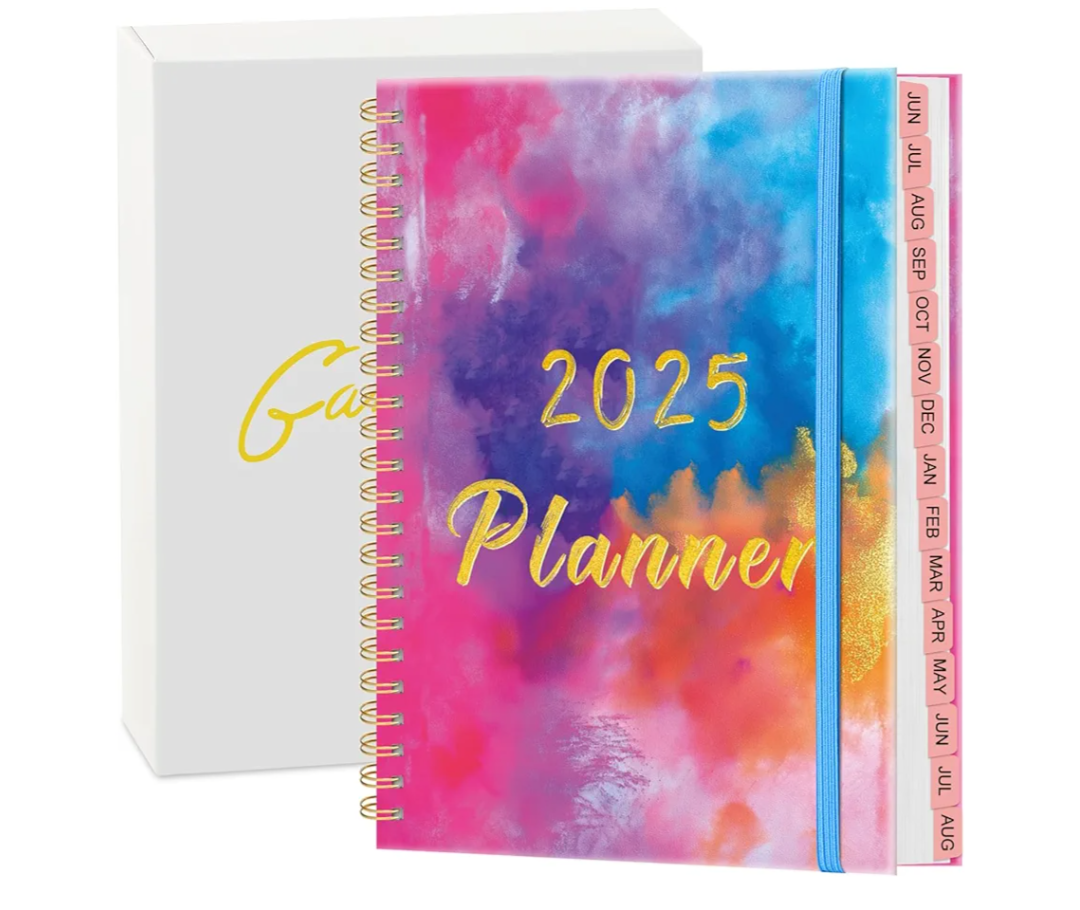 Gannyfer 2026 Planner, Hardcover Calendar Planner Weekly and Monthly, Use Now Through Aug 2026, 6.1" x 8.3", Spiral Agenda Book with Monthly Tabs, Inner Pocket, for Men, Teachers, Students, and Women