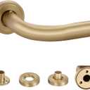 Warm Gold Wrap Around Curtain Rod, 1 Inch Diameter, 28 to 56 Inch, Adjustable Blackout Curtain Rod with Zinc Alloy Double-deck Finials and Aluminum Center Brackets, 28-56", Warm Gold