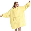 Krifey Wearable Blanket Hoodie, Oversized Sherpa Hooded Blanket for Adults