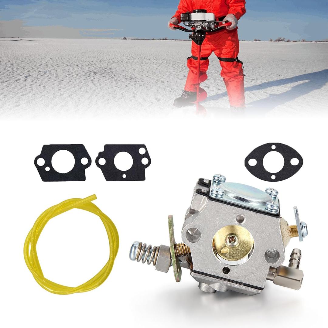 munirater Carburetor Replacement for TC200 TC300 TM049XA Engine with 3 Gaskets Ice Auger 2 Cycle 640347 640347A