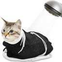 Cat Bathing Bag, Breathable Mesh Cat Shower Bag Anti Scratch Adjustable Grooming Washing Bag for Nail Trimming Soft Polyester