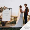 Elegant Wedding Welcome Sign Stand Sturdy Welcome to Our Wedding Sign Holder for Seating Charts & Event Decor - A Beautiful Black Metal Easel to Welcome Guests & Celebrate Your Love, 24x36 inches