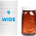 9 Pack Upgraded White Wide Mouth Mason Jar Lids with Silicone Rings, for Ball, Kerr and More,86mm White Plastic Storage Caps for Mason/Canning Jars - Leak-Proof, Dishwasher Safe & Food Grade