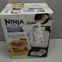 Ninja Belgian Waffle Maker Pro | Vertical Design | 5 Shade Settings with Precision-Pour Cup & Chef-curated Recipe Guide | Black & Silver | BW1001