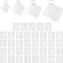 Affrolling 144 Pcs Letter and Number Stencils 4 Sizes Alphabet Number Templates Reusable Plastic Stencils for Painting on Wood, Walls, Signs (1,2,3,4 Inch,Elegant)