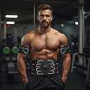 Electronic Muscle Stimulator - Portable Powered Ab Stimulator Muscle Toner for Muscle Conditioning,EMS Ab Machine,Fitness Strength Training Workout Equipment for Men and Women