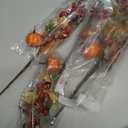 Admired By Nature Artificial Autumn Flowers 20" Faux Spray with Mini Pumpkins, Fruit & Berries - for Home Holiday Fall Decor, Thanksgiving Floral Arrangement Decorations - Gold Green Set of 3
