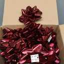 Yilloog 48 Pcs Valentines Gift Bow for Gift Wrapping Star Pattern Bulk 4 Inch Xmas Large Ribbon Bows Self Adhesive Color Star Metallic for Holiday Presents Box(Wine Red)