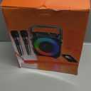 Karaoke Machine, Portable Bluetooth Speaker with 2 Wireless Microphones for Adults & Kids with Lights, Karaoke Microphone with PA System Supports USB/TF/REC/FM/AUX for Home Party Home System Packages