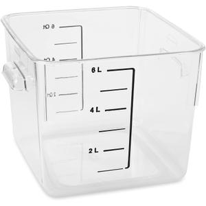 Rubbermaid Commercial Products Space Saving Square Food Storage Container 6 Quart Clear for Kitchen/Sous Vide/Meal Prep