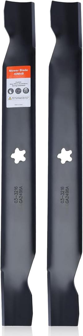Hipa 138971 Mower Blades for Craftsman LT1000 LT2000 42 inch Riding Mower, Poulan Pro Husqvarna 42'' Deck Lawn Tractor Replace for 532138971 422719