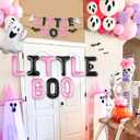 Pink Halloween Little Boo Balloon Little Boo Banner Ghost Balloons for Baby Shower Birthday Party Halloween Party Decoration