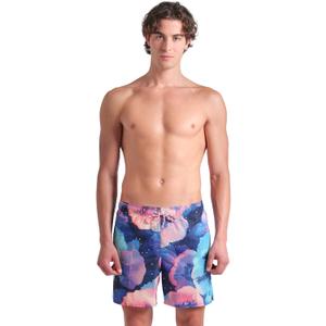 ARENA Men's Mens Water Prints Allover Boxer Beach Shorts Pool Water Sports Swimming (Calypso Coral/Multi) Size M