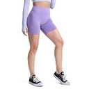 Aoxjox Booty Contour Seamless Workout Biker Shorts for Women Tummy Control High Waisted Athletic Running Yoga Short 5" (Lilac Marl, Large)
