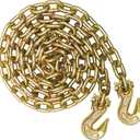 VULCAN Safety/Binder Chain with Clevis Grab Hooks - Grade 70-1/2 Inch x 10 Foot - 11,300 Pound Safe Working Load, G70 1/2" x 10' w/Grab Hooks