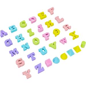 76 PCS Mini Letter Pencil Erasers Bulk Triangle Eraser Geometric Eraser Cute Classroom Pencil Erasers for Party Favor, Home, School, Work, Rewards, Prizes, Gifts