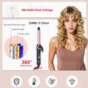 Mini Curling Iron for Short Hair Dual Voltage with European UK Plug Adapter 3/4 Inch Travel Size Small Barrel Curling Iron to Beachy Waves Curls with 30S Fast Heating, 5 Temps for Global