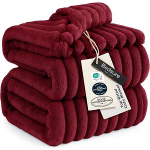 Bedsure GentleSoft Deep Red Full Blanket for Bed - Cozy Soft Blankets for Women, Cute Large Throws for Girls, 84x90 Inches