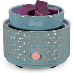 Electric Wax Melt Warmer 4-in-1 Candle Warmer for Scented Wax Melter Cute Ceramic Fragrance Wax Burner for Home Office Bedroom Deco Gift for Women Dark Blue