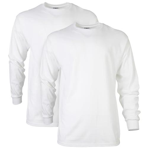 Gildan Men's Ultra Cotton Long Sleeve T-Shirt, Style G2400, Multipack, White (2-Pack), 3X-Large One Is Pre-owned