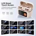 LOBKIN Open Ear Earbuds, Clip On Headphones Wireless Bluetooth 5.4 Adaptive Comfortable Clip On Ear Buds with Mic,4GB Storage Lightweight IPX5 Waterproof LED Touchscreen Display Fit Sports Workout