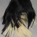 Creamily Medium Length Straight Bob Wigs for Women Half Blonde Half Black Hair Wig 2-Tone Dyed Hair Colorful Wig Classic Cosplay Party Halloween Costume Wigs for Women Girls