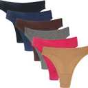 High Waisted Cotton Thongs Underwear For Women Breathable Sport Athletics Panties High Rise Plus Size Multipack (XXL)