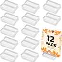 12 Pcs Place Card Holders for Table, 2 Inches Clear Acrylic Name Card Holder Table Number Card Holders Acrylic Card Display Stand for Wedding Business Party