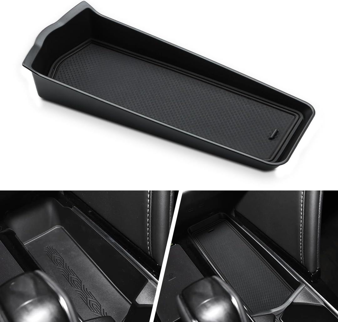 auovo Center Console Organizer for 2025 2026 Toyota Camry Accessories with Rubber Non-Slip Mat Center Console Tray Insert Storage(Black)