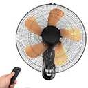 AZOUTDOOR 18in Wall Mount Fan with Remote Control Wall Mounted Oscillating Fan with 3 Speed Settings Adjustable Tilt and Timing for Bedroom 16in Metal Fans Blade