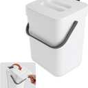 0.8 Gallol/3L Kitchen Compost Bin, Suitable for Countertops or Under Sink, Hanging Hook Trash Can with Lid, Ideal for Cabinets/Bathrooms/Bedrooms/Offices/Camping (White)