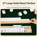 21 Inch Wooden Mahjong Racks with Pushers Set of 4(Log, Large)