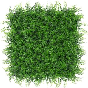 Grass Wall Panels, 20''x20'' 12pcs Artificial Boxwood Hedge Panels Privacy Screen, Green Wall Decor with UV Protection, Greenery Backdrop for Garden Indoor Outdoor Decor (Fern)