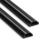 ZhiYo Cord Hider, 78in Cable Hider for 1-2 Cords, Cord Covers for Wires on Wall, Wire Covers for Cords Wall Mount TV, Cable Cover Wall Wire Hider for Cords, Cable Raceway Black 2xL39 W0.98xH0.45 (M - 78in (2x L39in))