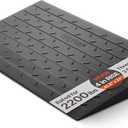 VEVOR 4" Rise Rubber Threshold Ramp, 3 Channels Cord Cover Door Ramp, No-Slip Surface, 2200 Lbs Load Capacity Rubber Ramp for for Home Doorways Driveways Curb Home Steps, 41.8" L x 24" W x 4" H, 65lbs