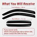 4PC Rain Guards for 19-24 Honda Civic Sedan Only Window Visors for 2019-2024 Civic Models Deflectors Sun Shades Vent Tape On Out Channel