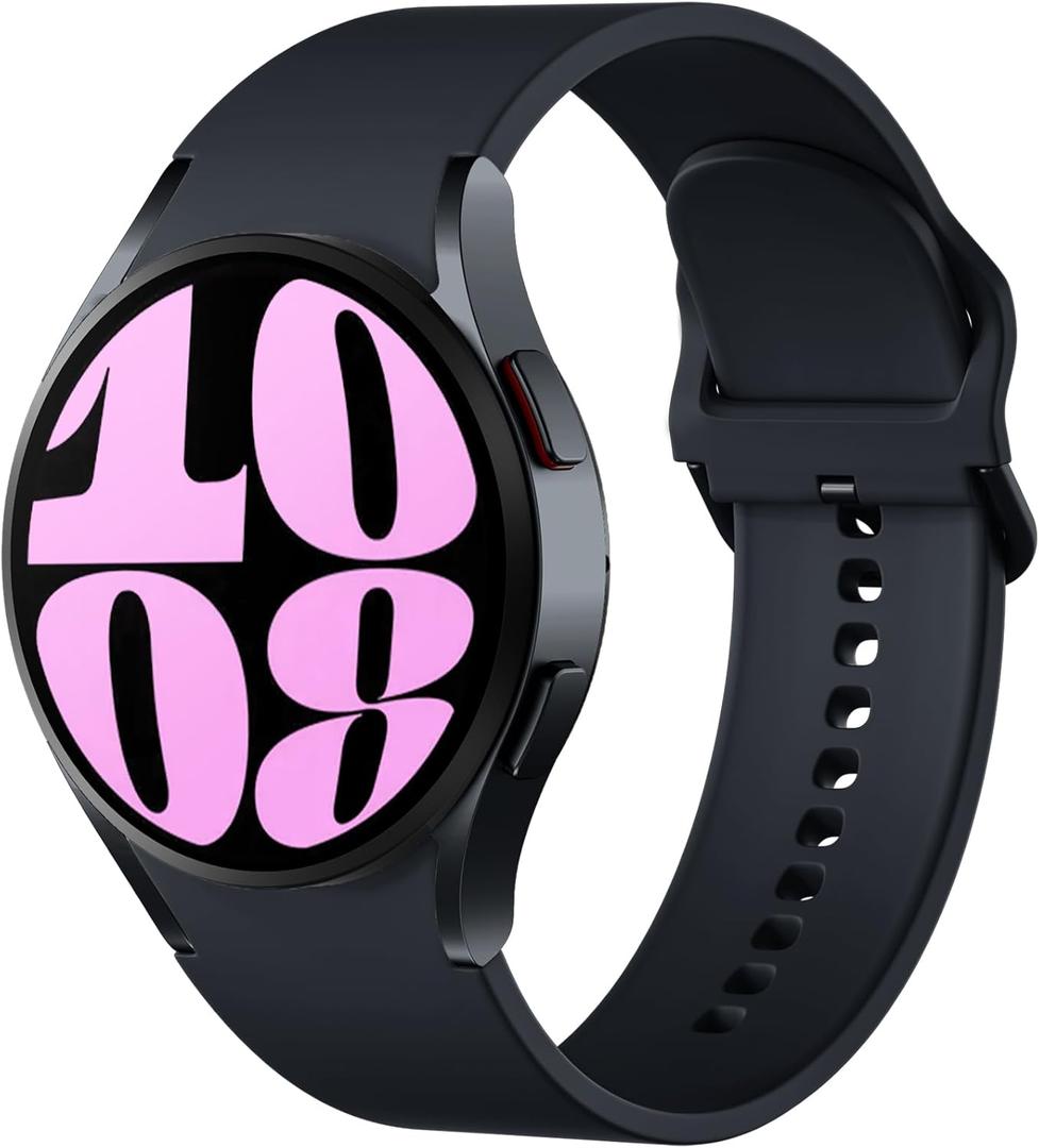 Maledan No Gap Bands Compatible with Samsung Galaxy Watch 7 6 5 4 FE Band 40mm 44m, Galaxy Watch 5 Pro Band 45mm/Watch 6 4 Classic 43mm 47mm 46mm 42mm, 20mm Soft Silicone Sport Wristbands Women Men