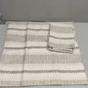 YCOLL Farmhouse Pillow Covers 26x26, Modern Accent Square Throw Pillow Covers Set of 2, Gray and Beige Striped Patchwork Linen Decorative Pillows Cushion Covers for Couch Chair Bedroom Home Decor