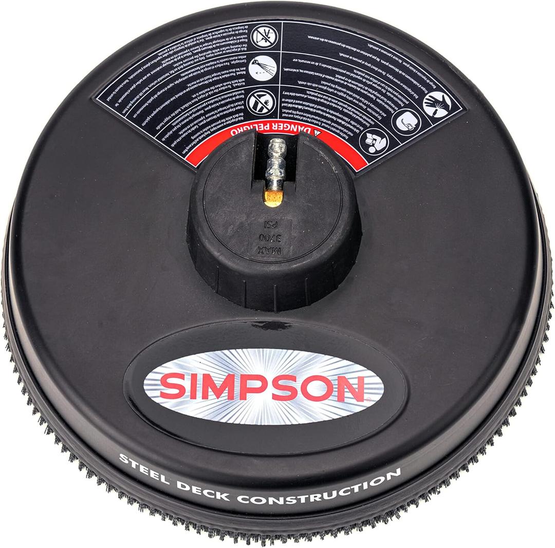Simpson Cleaning 80165 Universal 15" Steel Pressure Washer Surface Cleaner for Cold Water Machines, 1/4" Quick Connection, Recommended Min 2200 PSI up to Max of 3700 PSI, Black (15 Inch)