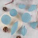 18Pcs Velvet Christmas Tree Ornaments Set, Shatterproof Flocked Christmas Decorations Bulk for Tree, Classic Decorative Hanging Ball Ornaments for Xmas Holiday Home Party Decor, Slate Blue