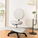 Meditation Chair with Reclining Backrest, Adjustable Height & Leg Rest  Ergonomic Criss Cross & Cross Legged Office Chair with Wheels for ADHD, Kneeling & Yoga Soul Seat (Grey)