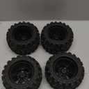 4-Pack 1/8 Monster Truck Tires 3.8 Tires Mounted 17mm Hex Solid 6-Spoke Wheels OD 170mm for 1/8 Arrma 6S Traxxas Summit ERveo Redcat HPI JLB Cheetah RC Off-Road Car (Front and Rear)