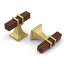Lepatape 10 Pack Wood Grain and Gold Cabinet Knobs, Gold T-bar Knobs Square Drawer Knobs, Brushed Brass Knobs Gold Knobs Dresser Knobs Kitchen Hardware