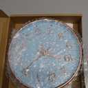 Wall Clock, 8 Inch Wall Clocks Battery Operated, Round Modern Non Ticking Silent Digital Analog Small Wall Clock for Bedroom Living Room Kitchen Office Gym Classroom Outdoor Clocks, Blue