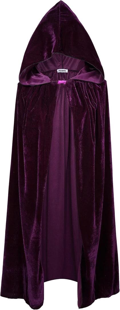 VGLOOK Kids Hooded Cloak Cape For Christmas Halloween Cosplay Costumes ages 3 to16 (5-7 Years, Purple)