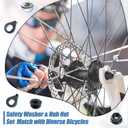 Moxweyeni 48 Pcs Bike Nuts and Safety Washers Kit M8 M9.5 M10 3 Sizes Bicycle Wheel Axle Nuts Black Silver Bicycle Hub Parts for Front Rear Wheel of City Road Mountain